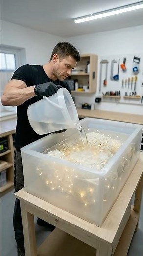 DIY Epoxy Resin White Rose Bear With Fairy Lights Coffee Table Build! #aesthetic #diy #epoxy