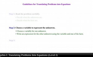 Translating Problems Into Equations