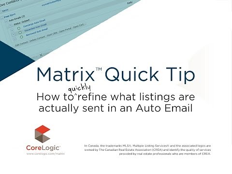 Matrix Quick Tip - Refine Auto Email Listings