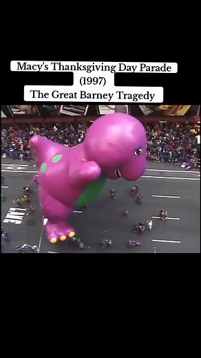 Macy's Thanksgiving day Parade (1997) The Great Barney Tragedy #macysthanksgivingdayparade #1997 #tragedy #barney #barneythedinosaur #onthisdayinhistory #childhoodmemories #90skids #thanksgiving #80sbaby #retro #fyp #fypシ #nostalgia #history