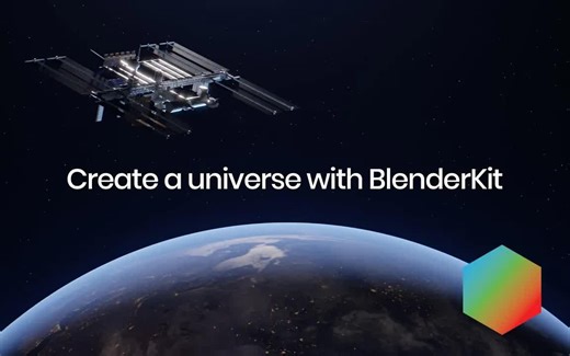 iBlender中文版插件Kit教程使用 BlenderKit 创建一个宇宙 Blender