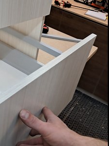 Installing side railing on Blum Tandembox 👌 Simple system, clean result. Follow for real cabinet work 🔨 #cabinetmaker #workshop #blum #Ottawa #furniture