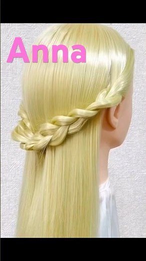 アナ雪2 アナ三つ編みハーフアップ Anna Braid Halfupdo Frozen Hairstyle #簡単ヘアアレンジ #disney #halfupdo #アナ雪2 #shorts