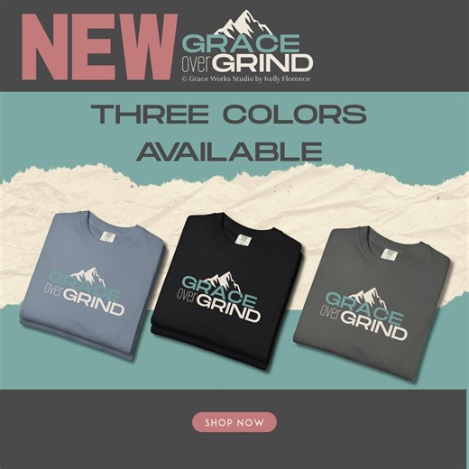 Christian Shirt | Grace Over Grind Comfort Colors T-shirt | Mountain Graphic Christian Faith Tee - Etsy