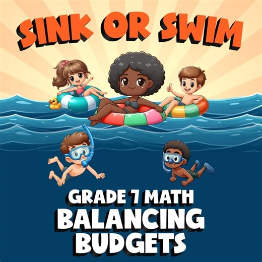 Balancing Budgets SINK OR SWIM Math Game - No Prep Grade 7 Review