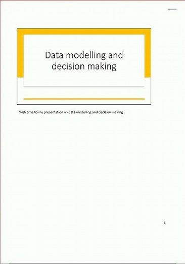Unit 5 Data Modelling Assignment 1 Models and Decision Making Grade DISTINCTION Covers P1 P2 M1 D1 v
