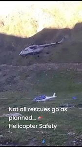 "Not all rescues go as planned... 🚁Watch as a helicopter attempts a daring mid-air save, lifting another chopper with its hook. But what happens next is completely unexpected! From hero to havoc, the chopper release sends the rescued aircraft plummeting down, resulting in a dramatic crash and destruction! 💥Sometimes, the sky has its own plans. Stay tuned for more jaw-dropping moments in the world of aerial rescues!" | Helicopter Safety
