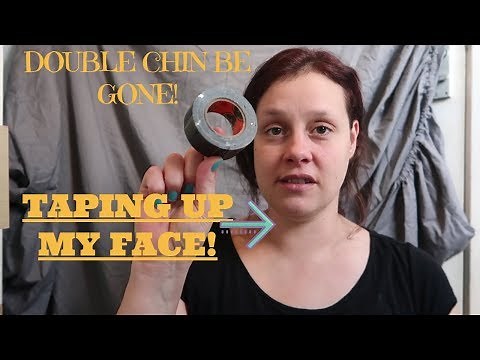 TAPING UP My FACE! Trying out double chin tape! CHEAP Face HACK!