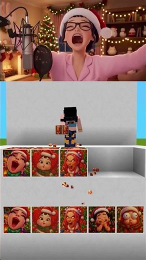 Christmas minecraft color match with Zoey #minecraft #fyp #shorts #kpopdemonhunters