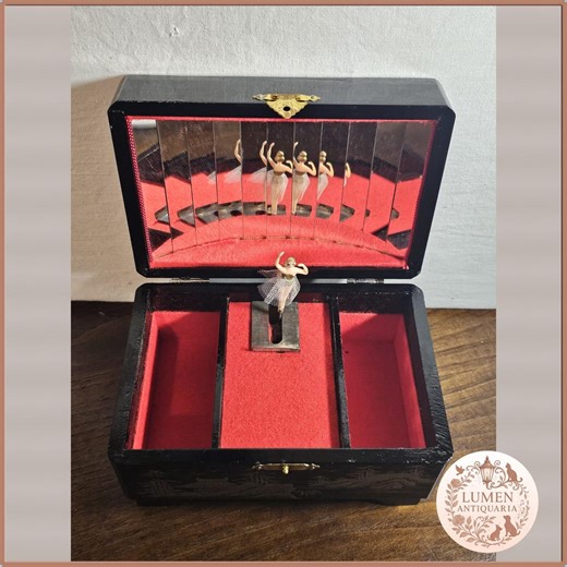 Mid Century Japanese Musical Jewelry Box – 30 Note Movement – Mirrored Ballerina – Bird & Bamboo Design – 1950s 1960s - Etsy UK