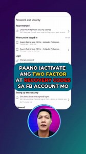 Paano Iactivate ang Two Factor Authentication at Recovery Codes (For Emergency OTP ang Recovery Codes) | How to protect and secure your facebook account #facebookhacked #facebookrecovery #videotutorial #fbtutorial #billdcruzisback | Tito Bill