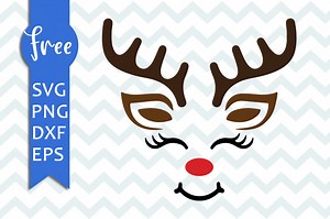 Reindeer face svg free, christmas svg, reindeer svg, shirt design, instant download, free vector files, xmas svg free, png dxf, eps 0170