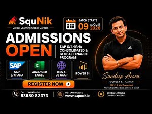 FREE SAP S/4HANA FICO Live Demo | New Batch Starts 9th August 2026 | SquNik