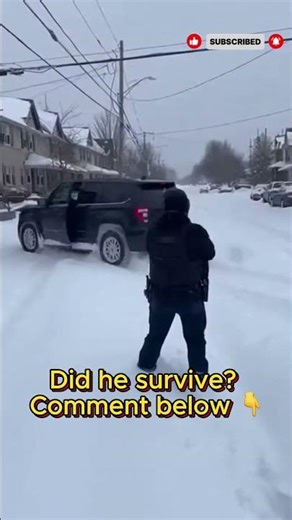 ❄️ SUV Takes Off Mid-Raid — Officer Falls in the Snow 😳