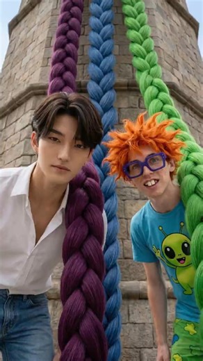 Jinu Climbed Rumi’s Hair… And THIS Happened at the Top😳 #comedy #kpop