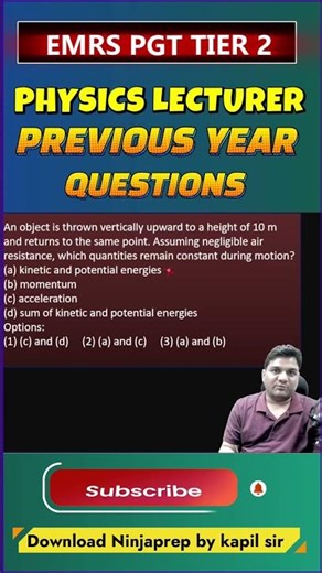 EMRS PGT Physics Tier-2 🔥physics pyqs - 14 | most expected questions #shorts