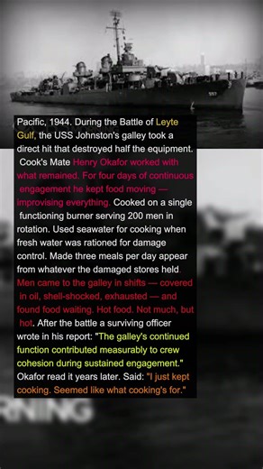 Navy Cook Kept 200 Sailors Fed During a 4-Day Battle With Half a Kitchen | Military History Talks