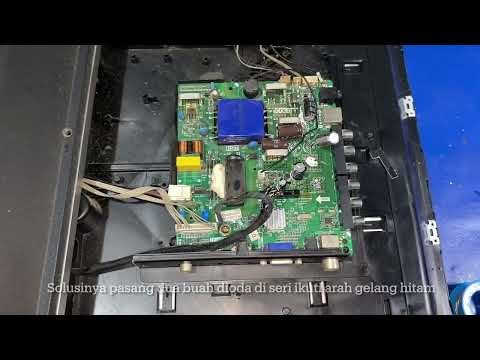 Perbaikan tv Polytron PLD 32D1500 muncul logo kembali stanby