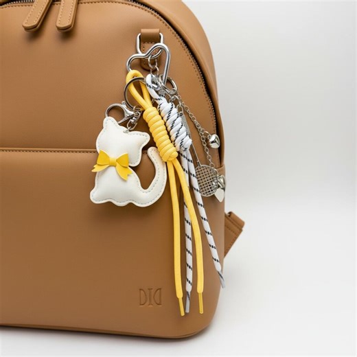 Cat Bag Charm Keychain, Backpack Charm, Rope Keychain, Handmade Gift for Women - Etsy