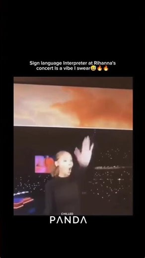 sign language Interpreter at Rihanna's concert #music #rihanna #concert #shorts #viralshorts