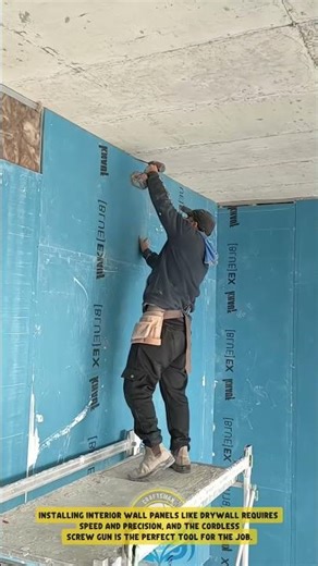 Installing Wall Panels Using a Cordless Drill - Good Tools and Machinery in Daily Work