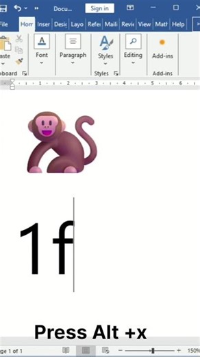 Monkey 🐒🐒🐒 symbol in MS WORD. #mswordforbeginners #computereducation #mswordtricks #elearning #short