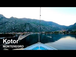 Kotor Montenegro | arrival to port with a cruise ship | city view | maritime transport