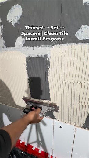 Rowing on thinset clean, setting each tile tight, checking everything as I go. Little details stack up fast when you respect the process. This is how you build results you can stand behind every time. #southbay #tiles #contractor #tiledesign #tileinstaller #beforeandaftertransformation #bathroom #bathroominspo #bathroomofinstagram #inspiration #asmr | Ayalastilestone
