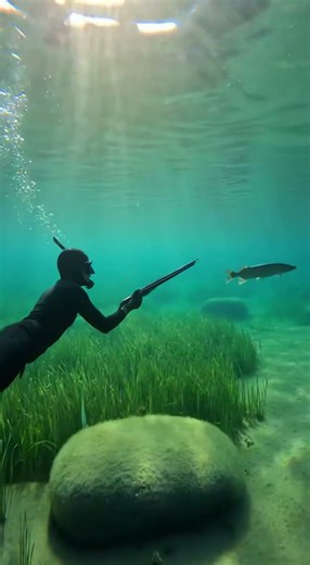 GoPro POV + Macro Shot of a Giant Fish Spearing