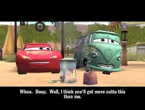 Cars Video Game Boostin with Fillmore Lightning McQueen Nitro Scene