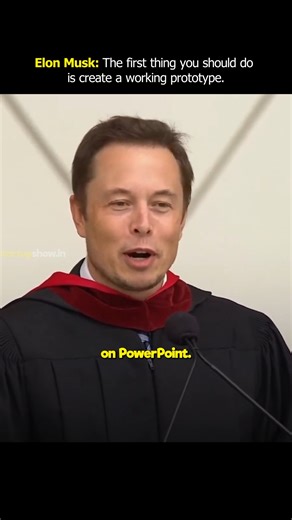 The Startup Show on Instagram: "Elon Musk’s advice to founders is brutally simple: if you want to create a company, start by building something that works. Ideas look perfect on slides. You can make anything succeed on a deck. But a real prototype, even in its most primitive form, speaks louder than words. It convinces people. It exposes flaws. It turns vision into reality. Build first. Explain later. . . . #founderadvice #startuplife #prototyping #entrepreneurship #productbuilding [elon musk, f