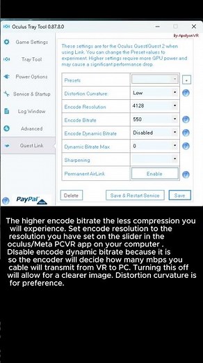 My Meta Quest 3 settings for PCVR