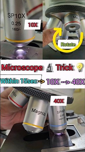 Microscope trick💡 - Low power to high power😍 #shorts #microscope #tricks