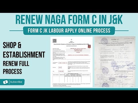 How to Renew JK Labour Naga Form C in Jammu & Kashmir | Shop & Establishment License Renew Process