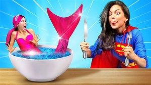 802K views · 10K reactions | Superhero in real life | Good mermaid VS bad super girl | Mukbang Giant jelly food by Kaboom Zoom | Zoom Zoom | Facebook