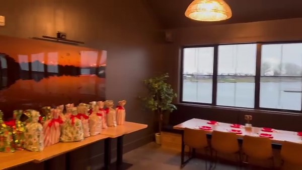 7.3K views · 119 reactions | Getting set up for our first company Christmas Party of the year at the Hub…. If you are looking for a place for your family or company to gather anytime give us a shout or share with your friends… How many kids do you see hiding in this video? | Giant Goose Ranch | Facebook