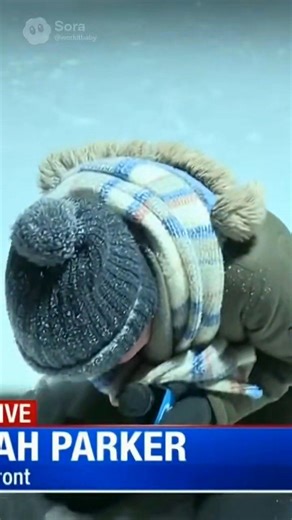 Reporter FREEZES Solid Live on Air 😱❄️ #sora #aishorts #frozen #news #viral #trending #live #ai