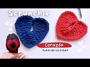 ♥️Crocheted Heart Scrunchie - Make it in 20 min! Step-by-step instructions ideal for beginners🧶