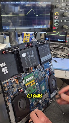 Testing Dell Alienware CPU with oscilloscope #dell #alienware
