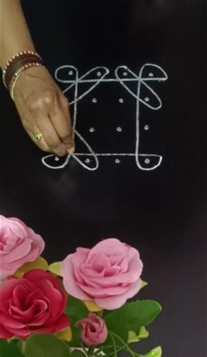 4*4 dots small beginners rangoli designs #easyrangoli#muggulu#kolam#viral#shortsfeed#youtube
