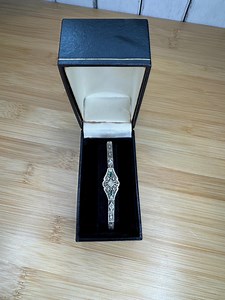 Antique Art Deco Filigree 14k White Gold and Diamond Bracelet - Etsy