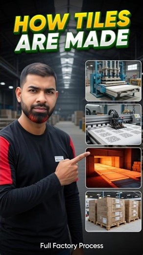 How Tiles Are Made | Full Factory Process From Raw Materials to Market #shorts #Tiles #AIIndustry