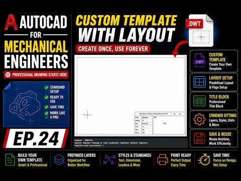 AutoCAD for Mechanical Engineers | Custom Template With Layout | EP.24