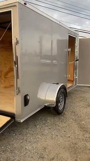 Silver 6x12 Single Axle Enclosed Cargo Trailer