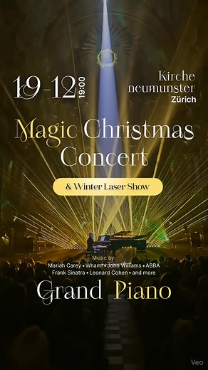 🎄 Magic Christmas – Grand Piano & Winter Laser Show ✨ Erleben Sie ein einzigartiges Weihnachtskonzert, bei dem Live-Klaviermusik und ein spektakuläres Winter-Laser-Show zu einer magischen Symbiose verschmelzen. Funkelnde Lichter, sanfte Laserstrahlen und festliche Klavierklänge verwandeln die Kirche in ein leuchtendes Winterwunderland. ❄️ Tauchen Sie ein in die zauberhafte Atmosphäre der Weihnachtszeit – mit den beliebtesten Melodien, die Generationen verbinden! 🎹 Am Flügel erklingen weltbekan