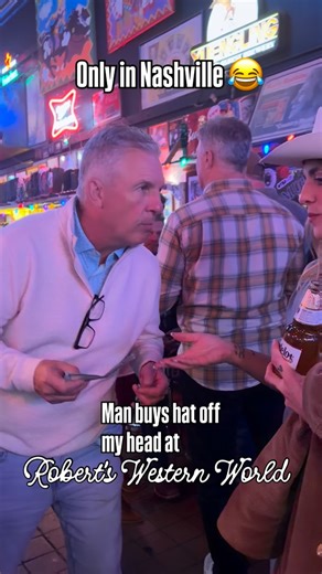 Hannah Rose Graves on Instagram: "Real footage of a man buying the literal hat of my head @robertswesternworld 😂😂😂 His friend judging him behind us might be the best part of this video 😂😂😂 #onlyinnashville"