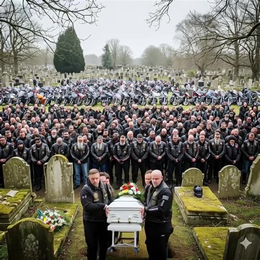 100s of bikers showed up to funeral of a little boy nobody wanted to bury because his father was in prison for murder. The funeral director had called us after sitting alone in the chapel for two hours, waiting for anyone – anyone at all – to come say goodbye to little Tommy Brennan. The boy had died of leukemia after fighting for three years, his grandma his only visitor, and she'd had a heart attack the day before his funeral. Child services said they'd done their duty, the foster family said 
