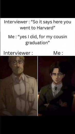 When You “Technically” Went to Harvard 😂 Funny Interview Meme #shorts #shortsfeed #fyp #anime #memes