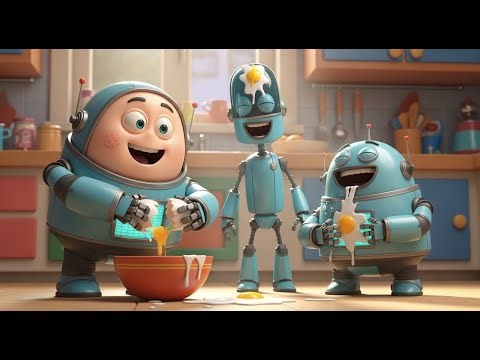 Five Little Robots Made a Cake | Counting Song & Fun Nursery Rhyme for Kids