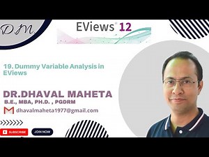 19. Dummy Variable Analysis in EViews 12 || Dr. Dhaval Maheta